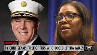 UPDATE Chief SLAMS Firefighters Who Heckled Letitia James During Ceremony IND [upl. by Nortyad]