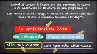 Come si fa lanalisi logica ripasso [upl. by Hillyer201]