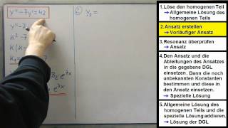 Lineare DGL ► Methode der unbestimmten Koeffizienten ► Konstante Störfunktion mit Resonanz [upl. by Nagear172]