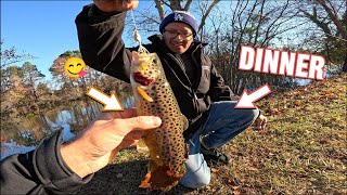 We Caught Dinner  Stocked Trout Fishing [upl. by Hollington]