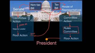 Diagramming how a bill becomes a law in the US [upl. by Ardekal]