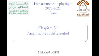 Cours  Amplificateur différentiel part1 Electronique analogique [upl. by Sigismond]