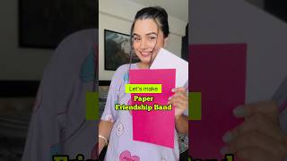 DIY Paper Friendship Band 😱 crafteraditi handmade DIY friendshipband shorts CrafterAditi [upl. by Nosnehpets]