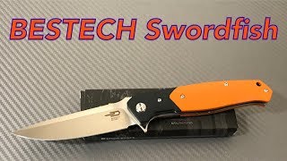 Bestech Swordfish BG03C G10 linerlock flipper Knife [upl. by Rosina]