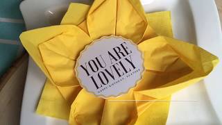 How to Make Folded Paper Napkin Flowers [upl. by Nwahsauq439]