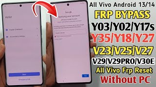 All Vivo 2024 Android 13 amp 14 Frp UnlockBypass Google Ac Lock Without PC  ❌ Accessibility [upl. by Namsaj128]