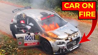 🇫🇷 Rallye Critérium des Cévennes 2024  🔥CAR IN FLAMES🔥Leo Rossel Wins  Highlights [upl. by Ajnin]