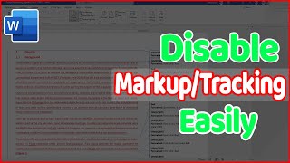 How to Turn Off Track Changes or Disable Markup in Word Document Easily In 2023 [upl. by Eaver]