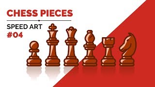 Chess pieces  How to draw  Icons  Speed Art  Illustrator [upl. by Thirzi]