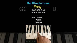 The Mandalorian theme Easy piano tutorial  starwars mandalorianpiano [upl. by Elise]