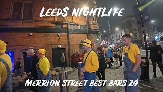 Leeds City Centre Night Life Walk  Best Bars On Merrion Street Northern Quarter  21124 England [upl. by Tay389]