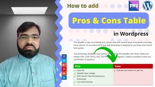 How to add Pros and cons in Wordpress  Pros and cons Plugin wordpress  digital marketing urdu [upl. by Rodge]