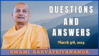 Ask Swami with Swami Sarvapriyananda  March 3rd 2024 [upl. by Monique]