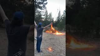 Flaming Golf Ball Shot Lights Huge Campfire golf fail [upl. by Stern]