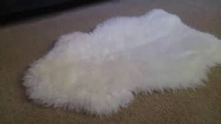 SHillsRugs Real Sheepskin Rug Single Pelt Ivory White Fur Rug 2ft X 3ft White [upl. by Giacamo]