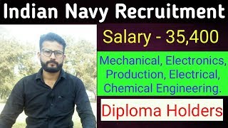 Indian Navy Recruitment  Diploma  Mechanical Electrical Production Electronics Chem [upl. by Je]