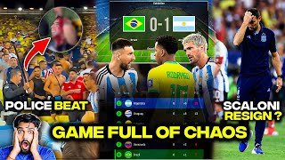 Brazil vs Argentina 01  Messi fights Rodrygo Scaloni Resigning amp More Chaos  Full highlights [upl. by Tennaj868]