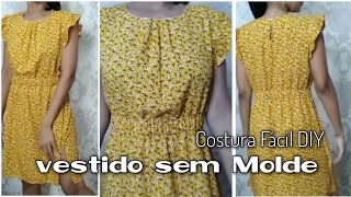 Vestidinho com franzido no decote costura Fácil DIY [upl. by Nohsreg]