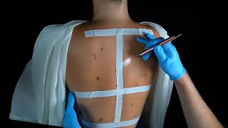 ASMR Real Person BACK EXAM  Skin and Mole Check Tracing Drawing Measuring  No talking [upl. by Yatnoed]