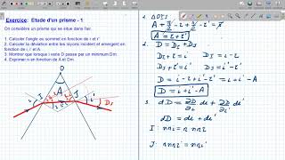 Exercice 8 Etude dun prisme [upl. by Akelahs]