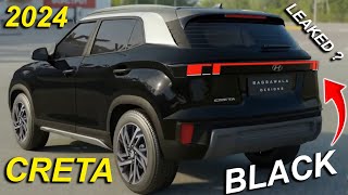 2024 CRETA IN BLACK COLOR LEAKED  CRETA FACELIFT 2024  NEW 2024 CRETA BLACK TOP MODEL  NEW CRETA [upl. by Neenwahs]