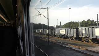 Leaving Doncaster on a Class 800 LNER 19724 [upl. by Nyltyak606]