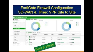 Fortigate Firewall SD WAN Configuration amp IPsec VPN Site to Site step by step  full configration [upl. by Disharoon]