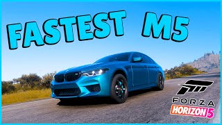 FORZA HORIZON 5  FASTEST 2018 BMW M5 DRAG BUILDTUNE  FH5 [upl. by Oilasor]