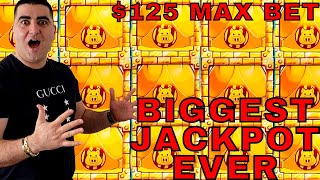 BIGGEST JACKPOT Ever On YouTube For Huff N More Puff  Las Vegas Mega Jackpots [upl. by Kendrick]