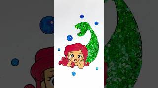 DIY Little Mermaid glitter art and crafts for kids kids forkids kidsart mermaid craft [upl. by Dub]