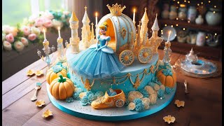 Disney Princess Cinderella Cake  Cinderella Movie  A Dream is a Wish your Heart Makes Song ai [upl. by Bergmann]