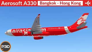 P3D v53 Aerosoft A330 AirAsia X  Bangkok to Hong Kong  VATSIM Livestream [upl. by Tayyebeb377]