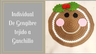 INDIVIDUAL DE GENGIBRE A CROCHET crochet ideastejer navidad tejido clasesdetejido amigurumi [upl. by Amorita]