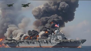 1 Minute ago Shocking the world the largest US aircraft carrier was destroyed by Russias newest Y [upl. by Edlun405]