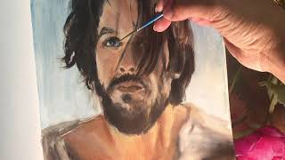 Painting The Chosen  Time Lapse Clip Shahar Isaac as Simon Peter [upl. by Assirrac]