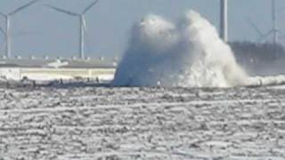 Motor Grader trying to plow through a snow drift [upl. by Abigale]