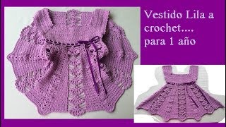 Vestido lila a crochet para 1 año  parte 1 [upl. by Mcclary]