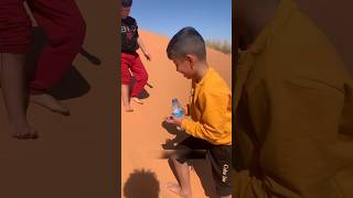 This baby boy suddenly pours water in the desert shorts facts [upl. by Einoj]