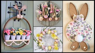 Floral hoop wreath ideas for easter amp spring  ATTRACTIVE DECOR [upl. by Ahael709]