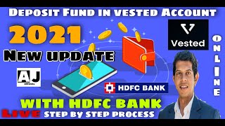 How to add fund and withdraw fund in VESTED  HDFC BANK  Vested fund transfer new update 2021 [upl. by Hsaka9]