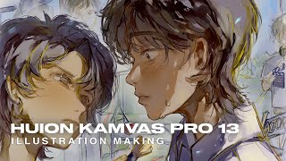 Huion Kamvas Pro 13 25k  ILLUSTRATION MAKING [upl. by Crescantia]