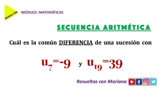 💥IB💥 COMÚN DIFERENCIA de una SECUENCIA ARITMÉTICA dados dos elementos de la misma 💥IB💥 [upl. by Yelsnya]