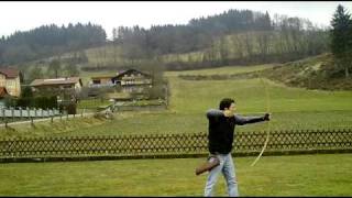 Shooting my Hickory Flatbow at Home  Testshot Traveler DV 5000 [upl. by Nuahsyd]