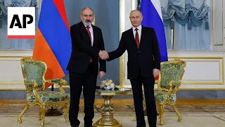 Vladimir Putin meets Armenia PM Nikol Pashinyan in Moscow [upl. by Madancy]