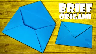 Briefumschlag falten Brief selber machen aus Papier  fold origami envelope tutorial paper DIY 4K [upl. by Savanna594]