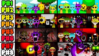 Incredibox Sprunki Mix All Phases Phase 3 VS Phase 4 VS Phase 5 VS Phase 6 VS Phase 7 VS Phase 8 [upl. by Benita]