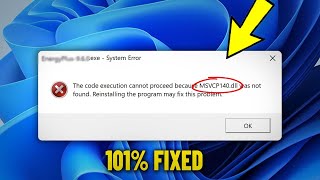 MSVCP140dll is missing amp was not found in Windows 11  10  8  7  How To Fix msvcp140 dll Error ✅ [upl. by Gnahk]