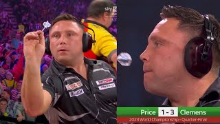 😂 GERWYN PRICE PLAYS IN EAR DEFENDERS DURING THE WORLD CHAMPIONSHIPS [upl. by Nappie]