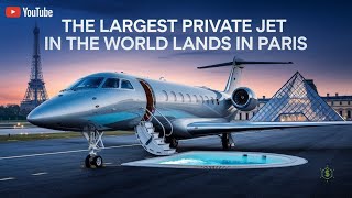 The LARGEST PRIVATE JET in the WORLD lands in PARIS [upl. by Eatnoj]