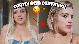 CORTEI MEU CABELO BEM CURTO NA NUCA Sozinha ✂️😱 [upl. by Alanna488]